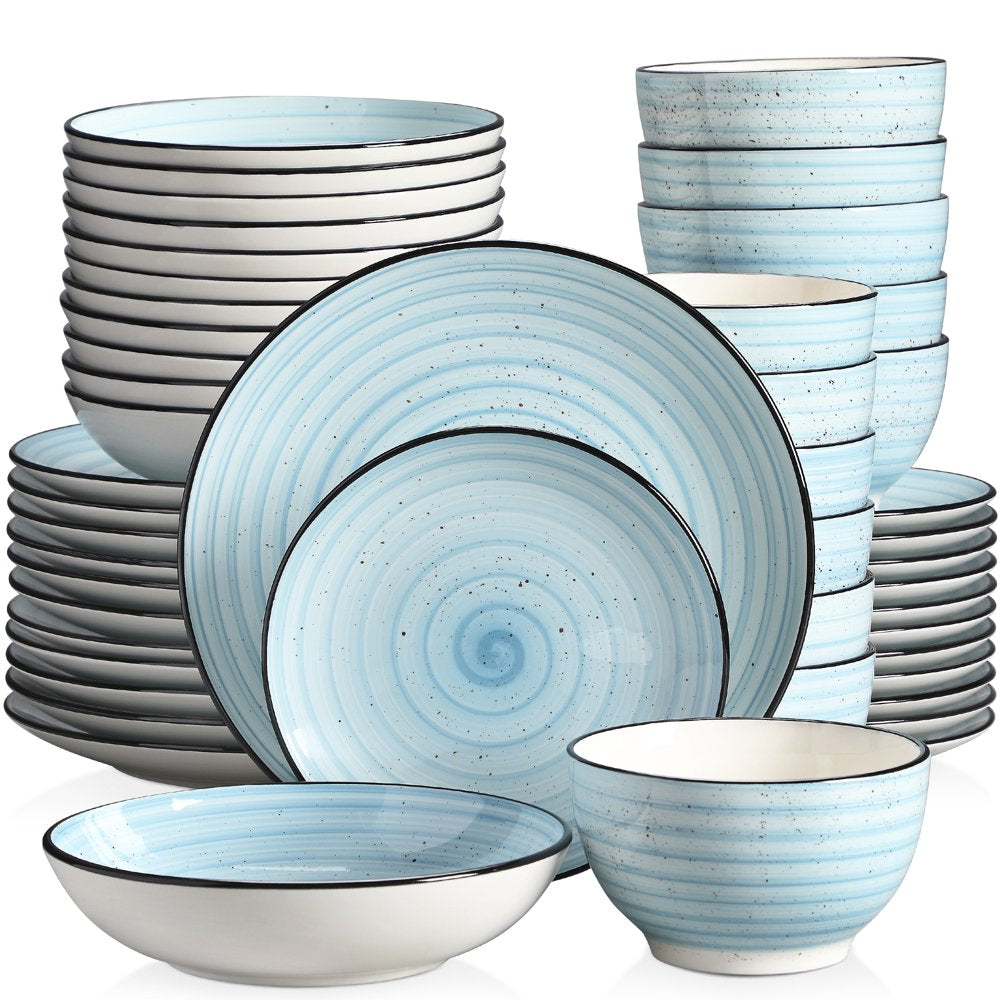 Vancasso 48-Piece Stoneware Dinnerware Set, Blue Dinner Set